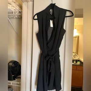 Anthropologie black dress with tie and collar never worn
